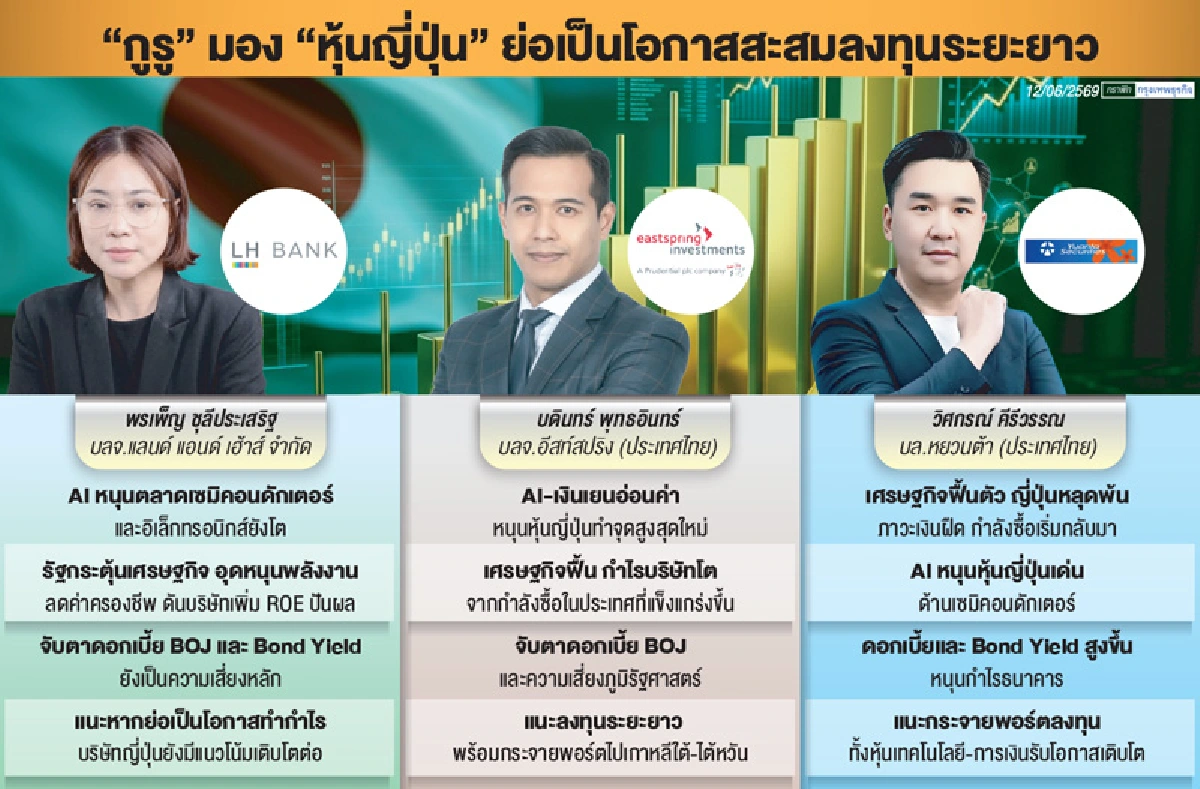 'กูรู'ยกหุ้นญี่ปุ่นยังโดดเด่น  รับ'กำไรบจ.'แกร่ง แนะสะสมระยะยาว 