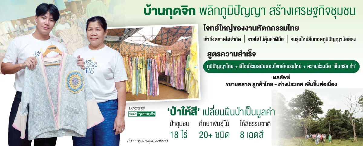 จาก ‘กี่ทอผ้าหลังฤดูนา’ สู่หัตถศิลป์ร่วมสมัย ด้วยสีธรรมชาติจากป่า ยกระดับเศรษฐกิจชุมชน
